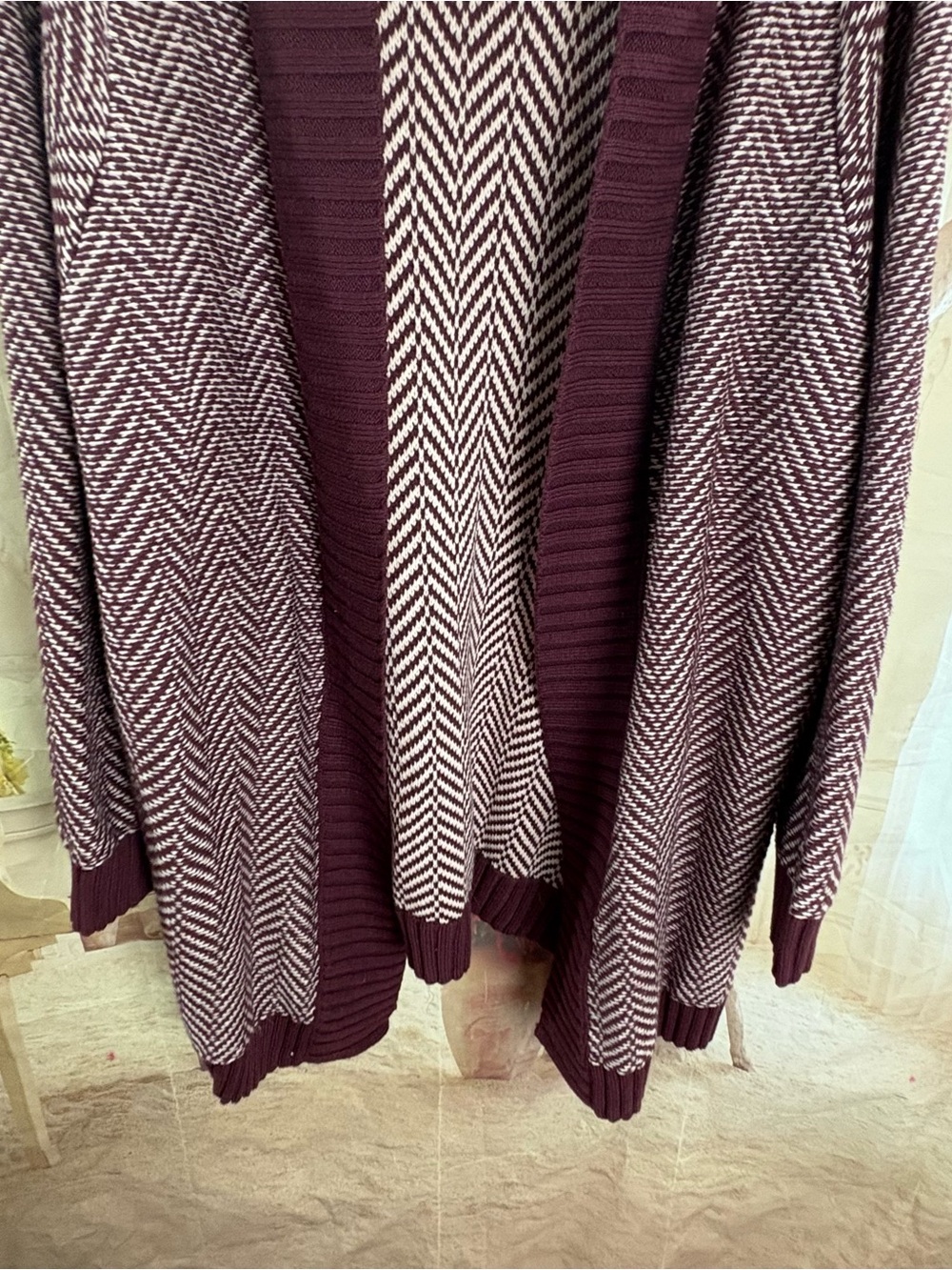 NEW Lane Bryant Burgundy Marled Open-Front Cardigan - Picture 4 of 9